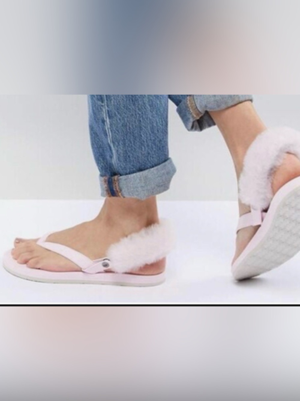 UGG Orange Fuzzy straps for flip flops